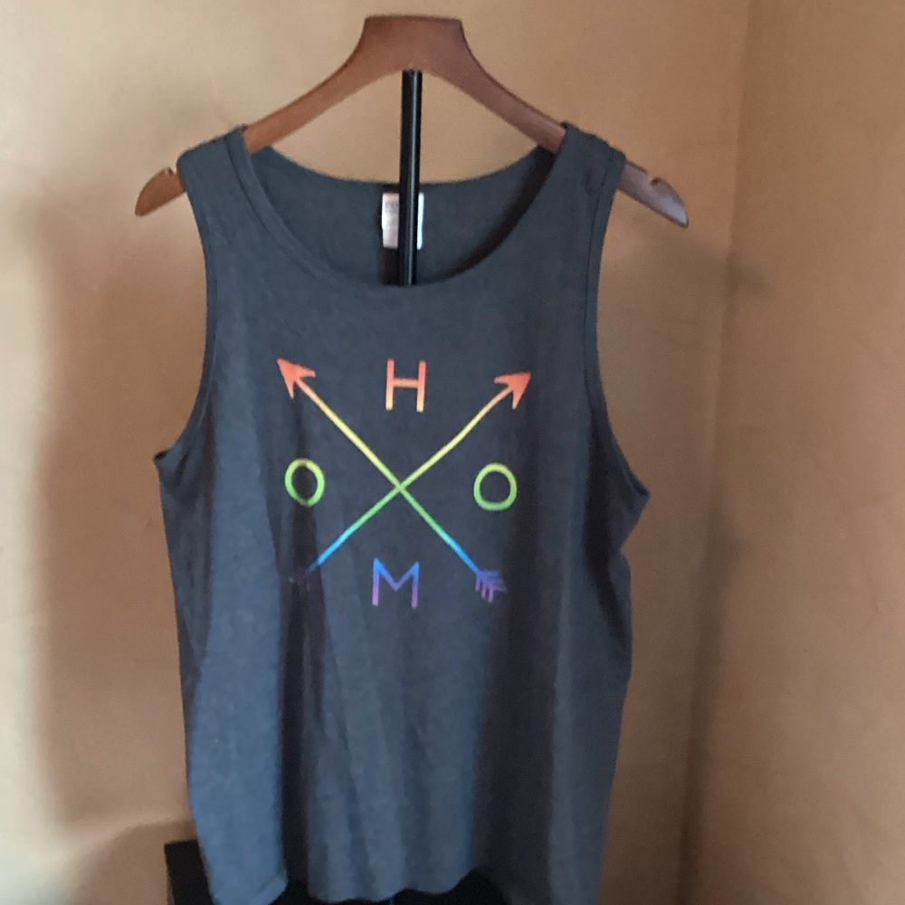 Port and Company Gray Tank Top with Multicolor Design